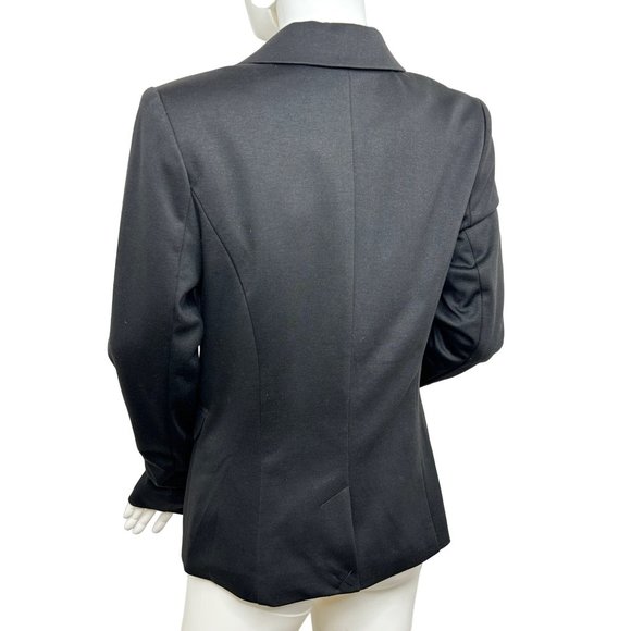 Suzy Shier Women’s Blazer Black M Vintage Shoulder Pads Button Princess Seams - Picture 3 of 16